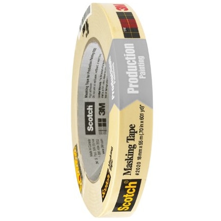 3M 3/4'' x 60 yds. 3M 2020 Masking Tape, 48PK T9342020